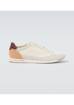 Brunello Cucinelli Suede-trimmed leather sneakers