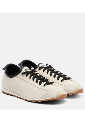 Jacquemus Leather-trimmed canvas sneakers