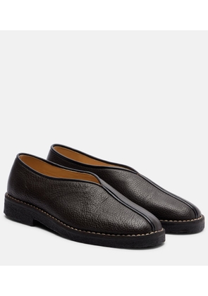 Lemaire Piped leather slip-on shoes