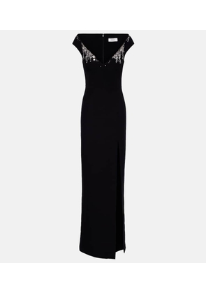 Safiyaa Lucrezia embellished crepe gown