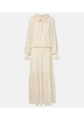 Xu Zhi Shirred tie-neck maxi dress