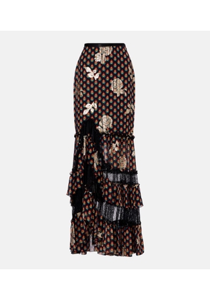 Etro Printed silk-blend maxi skirt
