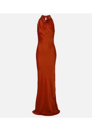 Rotate Halterneck satin gown