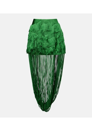 Xu Zhi Draped fringed miniskirt
