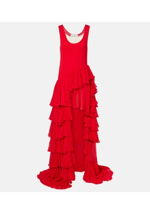 Xu Zhi Tiered asymmetric maxi dress