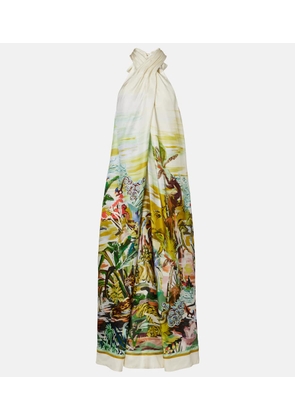 Alemais Jungle Boogie halterneck silk maxi dress