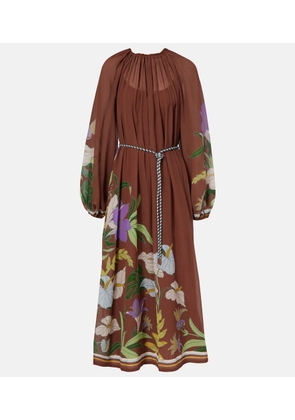 Alemais Alfie gathered cotton and silk midi dress