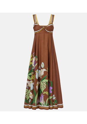 Alemais Alfie floral linen midi dress