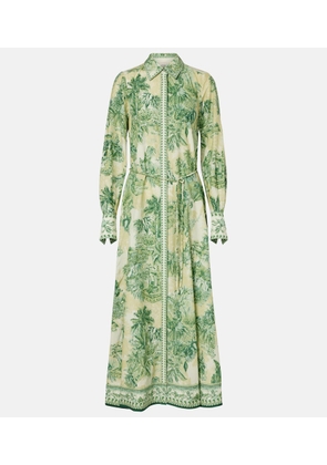 Alemais Sara printed cotton and silk shirt dress