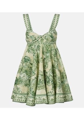 Alemais Sara printed linen minidress