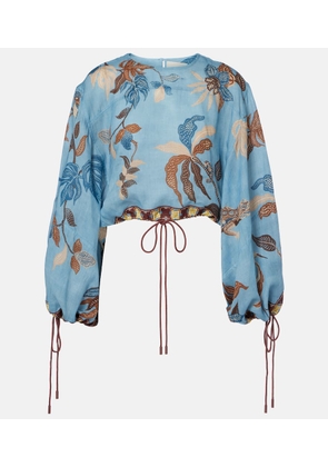 Alemais Georgie cropped printed top