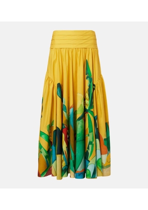 Alemais Mokshini printed cotton poplin maxi skirt