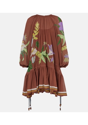 Alemais Alfie gathered cotton and silk minidress