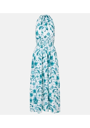 Heidi Klein Kos paisley shirred linen maxi dress