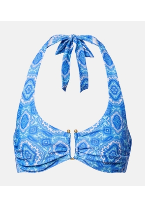 Heidi Klein Mykonos printed triangle bikini top
