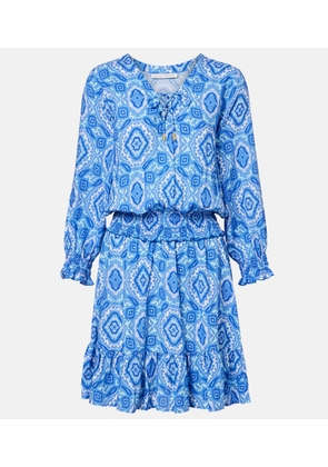 Heidi Klein Mykonos printed smocked minidress