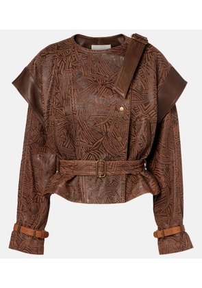 Isabel Marant Erine belted leather jacket