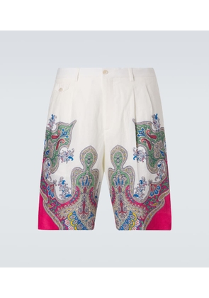 Etro Paisley linen Bermuda shorts