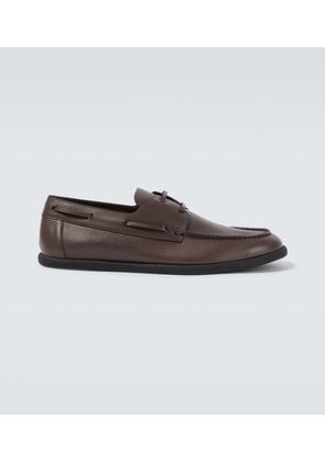 The Row Leather boat shoes