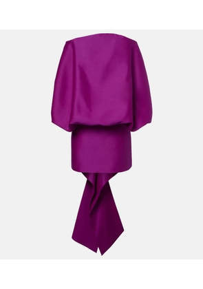 Balenciaga Off-shoulder wool and silk minidress