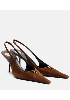 Saint Laurent Babylone Breteuil suede slingback pumps