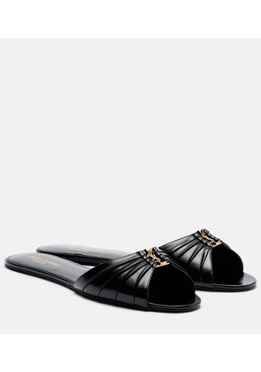 Saint Laurent Cassandre leather slides