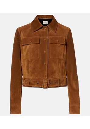 Saint Laurent Belted cropped suede jacket