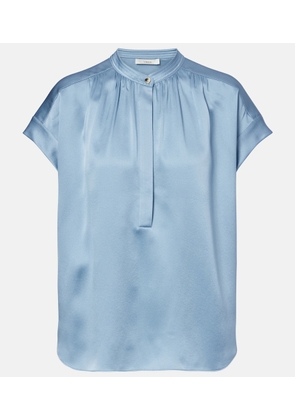 Vince Gathered silk satin blouse