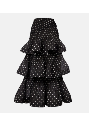 Zimmermann Polka-dot tiered midi skirt