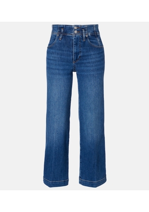 Frame Seamed cropped wide-leg jeans
