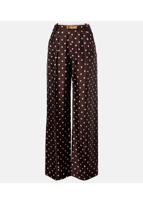 Zimmermann Polka-dot silk satin wide-leg pants