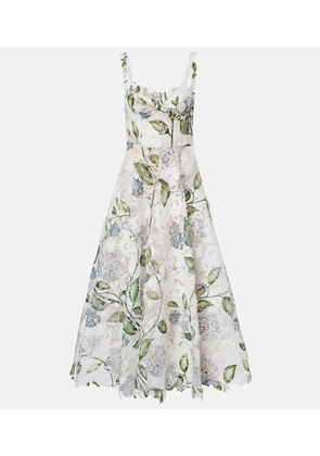 Oscar de la Renta Floral bustier gown