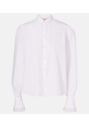 Valentino Embroidered cotton poplin blouse