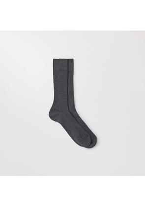 The Ribbed Cotton Sock Charcoal Melange