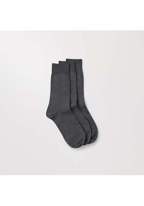 The Merino Socks 3-Pack Charcoal Melange