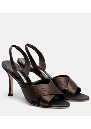 Manolo Blahnik Viera satin slingback sandals