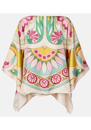 La DoubleJ Square printed silk twill top