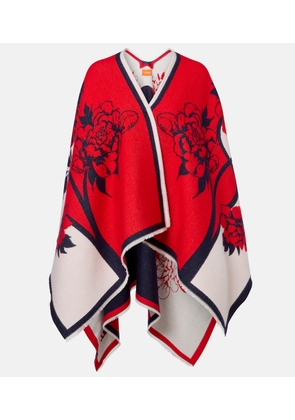 La DoubleJ Soul floral wool and silk poncho