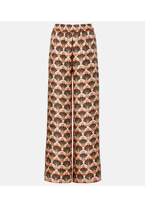 La DoubleJ Printed silk palazzo pants