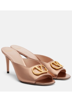 Valentino Garavani VLogo metallic leather mules