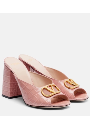 Valentino Garavani VLogo croc-effect leather mules