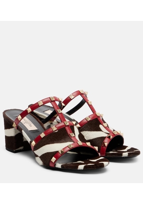 Valentino Garavani Rockstud calf hair and leather pumps