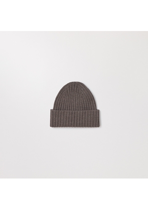 The Ribbed Wool Beanie Brown Melange