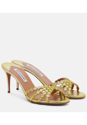 Aquazzura Tequila embellished leather mules