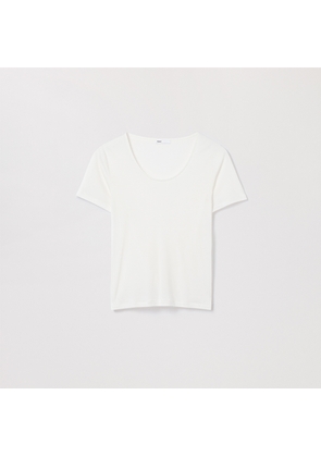 The Scoop Neck Top Off White