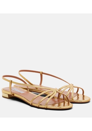 Aquazzura Talk To Me snake-effect leather sandals