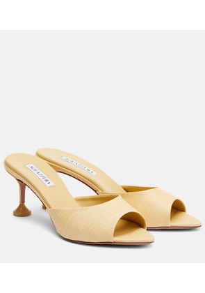 Aquazzura Bisous woven raffia mules