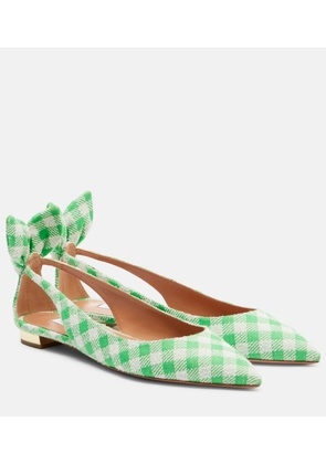 Aquazzura Bow Tie bow-detail checked ballet flats