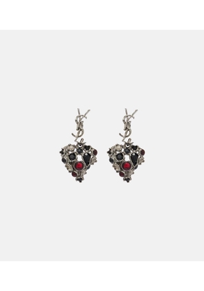 Saint Laurent Cassandre embellished drop earrings