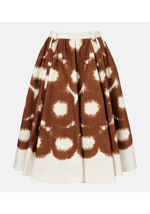 Prada Printed cotton canvas midi skirt